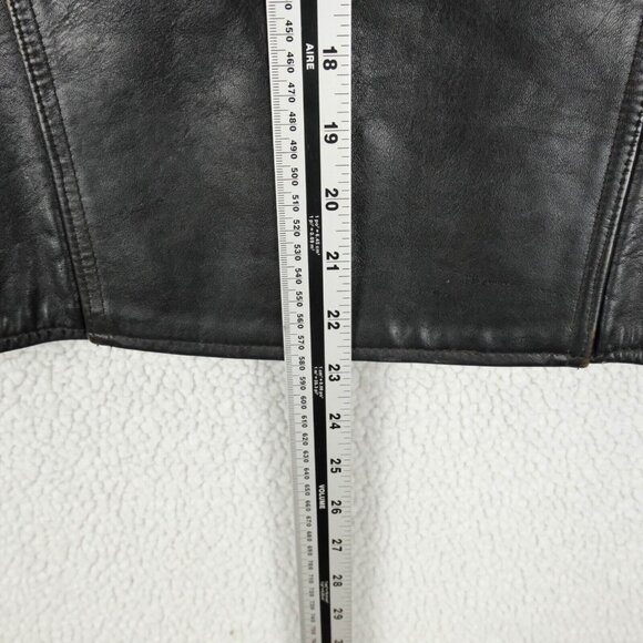 Vintage Harley Davidson Vest Mens Medium Black Leather Eagle AMF Biker - Picture 5 of 10